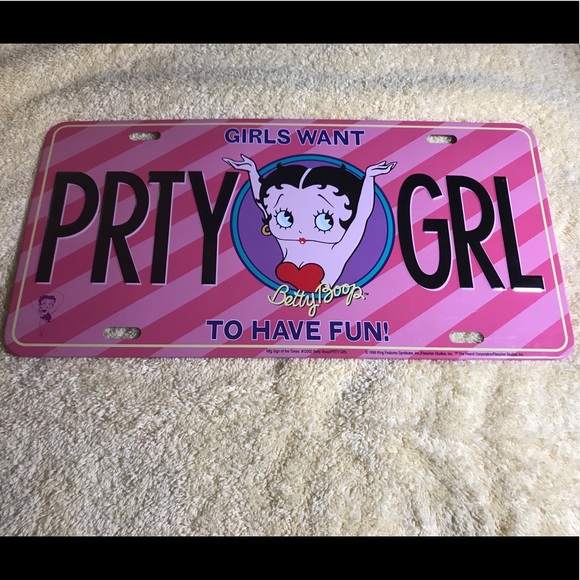 Other - Betty Boop PARTY GIRL License Plate